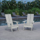 Set of 2 Piedmont Modern All-Weather Poly Resin Wood Adirondack Chairs