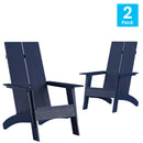 Set of 2 Piedmont Modern All-Weather Poly Resin Wood Adirondack Chairs