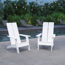 Set of 2 Piedmont Modern All-Weather Poly Resin Wood Adirondack Chairs