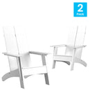Set of 2 Piedmont Modern All-Weather Poly Resin Wood Adirondack Chairs