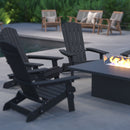 Set of 4 Riviera Poly Resin Folding Adirondack Lounge Chair - All-Weather Indoor/Outdoor Patio Chair