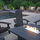 Set of 4 Riviera Poly Resin Folding Adirondack Lounge Chair - All-Weather Indoor/Outdoor Patio Chair