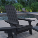 Set of 4 Riviera Poly Resin Folding Adirondack Lounge Chair - All-Weather Indoor/Outdoor Patio Chair