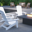 Set of 4 Riviera Poly Resin Folding Adirondack Lounge Chair - All-Weather Indoor/Outdoor Patio Chair