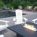 Set of 4 Riviera Poly Resin Folding Adirondack Lounge Chair - All-Weather Indoor/Outdoor Patio Chair