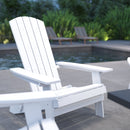 Set of 4 Riviera Poly Resin Folding Adirondack Lounge Chair - All-Weather Indoor/Outdoor Patio Chair