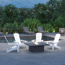 Set of 4 Riviera Poly Resin Folding Adirondack Lounge Chair - All-Weather Indoor/Outdoor Patio Chair