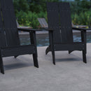 Set of 4 Piedmont Modern All-Weather Poly Resin Wood Adirondack Chairs