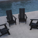 Set of 4 Piedmont Modern All-Weather Poly Resin Wood Adirondack Chairs