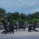 Set of 4 Piedmont Modern All-Weather Poly Resin Wood Adirondack Chairs