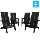 Set of 4 Piedmont Modern All-Weather Poly Resin Wood Adirondack Chairs