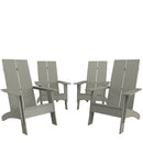Set of 4 Piedmont Modern All-Weather Poly Resin Wood Adirondack Chairs