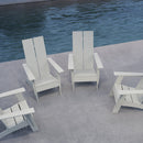 Set of 4 Piedmont Modern All-Weather Poly Resin Wood Adirondack Chairs