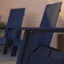 Set of 4 Piedmont Modern All-Weather Poly Resin Wood Adirondack Chairs