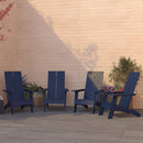 Set of 4 Piedmont Modern All-Weather Poly Resin Wood Adirondack Chairs