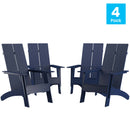 Set of 4 Piedmont Modern All-Weather Poly Resin Wood Adirondack Chairs