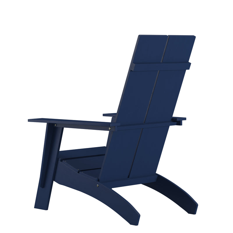 Set of 4 Piedmont Modern All-Weather Poly Resin Wood Adirondack Chairs