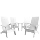 Set of 4 Piedmont Modern All-Weather Poly Resin Wood Adirondack Chairs