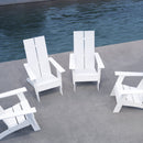 Set of 4 Piedmont Modern All-Weather Poly Resin Wood Adirondack Chairs