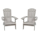 Set of 2 Riviera Poly Resin Folding Adirondack Lounge Chair - All-Weather Indoor/Outdoor Patio Chair