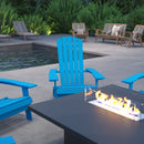 Set of 4 Riviera Poly Resin Folding Adirondack Lounge Chair - All-Weather Indoor/Outdoor Patio Chair