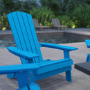 Set of 4 Riviera Poly Resin Folding Adirondack Lounge Chair - All-Weather Indoor/Outdoor Patio Chair