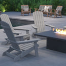 Set of 4 Riviera Poly Resin Folding Adirondack Lounge Chair - All-Weather Indoor/Outdoor Patio Chair