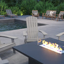 Set of 4 Riviera Poly Resin Folding Adirondack Lounge Chair - All-Weather Indoor/Outdoor Patio Chair