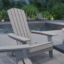 Set of 4 Riviera Poly Resin Folding Adirondack Lounge Chair - All-Weather Indoor/Outdoor Patio Chair