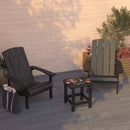 Set Of 2 Riviera All-Weather Adirondack Patio Chairs with Matching Side Table