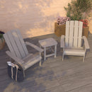 Set Of 2 Riviera All-Weather Adirondack Patio Chairs with Matching Side Table in Gray