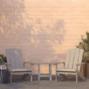 Set Of 2 Riviera All-Weather Adirondack Patio Chairs with Matching Side Table in Gray