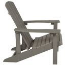 Set Of 2 Riviera All-Weather Adirondack Patio Chairs with Matching Side Table in Gray