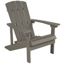 Set Of 2 Riviera All-Weather Adirondack Patio Chairs with Matching Side Table in Gray