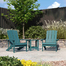 Set Of 2 Riviera All-Weather Adirondack Patio Chairs with Matching Side Table