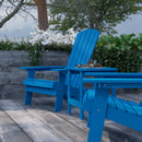 Set Of Two Riviera Folding Adirondack Patio Chairs With Matching Outdoor Side Table