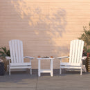 Set Of Two Riviera Folding Adirondack Patio Chairs With Matching Outdoor Side Table