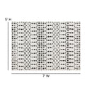 Ivory Bohemian Low Pile Rug with Geometric Design