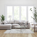 Ivory Bohemian Low Pile Rug with Geometric Design