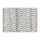 Ivory Bohemian Low Pile Rug with Geometric Design
