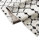 Ivory Bohemian Low Pile Rug with Geometric Design