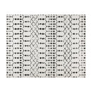 Ivory Bohemian Low Pile Rug with Geometric Design