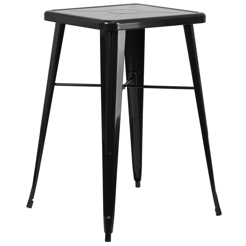 Retta Bar Height Patio Dining Table with Metal Frame and 23.75" Square Top