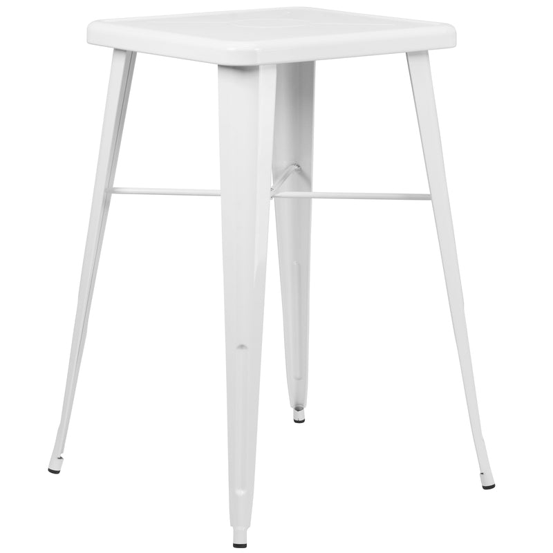 Retta Bar Height Patio Dining Table with Metal Frame and 23.75" Square Top