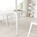 Retta Bar Height Patio Dining Table with Metal Frame and 23.75" Square Top