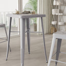 Retta Bar Height Patio Dining Table with Metal Frame and 23.75" Square Top