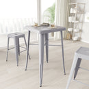 Retta Bar Height Patio Dining Table with Metal Frame and 23.75" Square Top