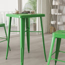 Retta Bar Height Patio Dining Table with Metal Frame and 23.75" Square Top