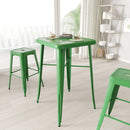 Retta Bar Height Patio Dining Table with Metal Frame and 23.75" Square Top