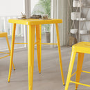 Retta Bar Height Patio Dining Table with Metal Frame and 23.75" Square Top